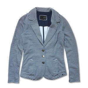🍉 HURLEY Stripe Navy White Knit Blazer Jacket